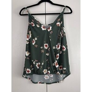 Beacon Green Floral Cami Adjustable Straps Small EUC